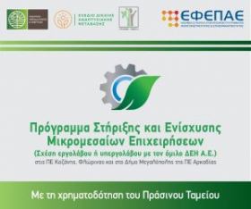 Ενημερωτική εκδήλωση στη Μεγαλόπολη για τη δράση "Πρόγραμμα Στήριξης και Ενίσχυσης Μικρομεσαίων Επιχειρήσεων για την ανάπτυξη βιώσιμων οικονομικών δραστηριοτήτων χαμηλού ανθρακικού αποτυπώματος" 