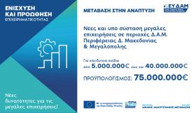 Πρόσκληση υποβολής αιτήσεων χρηματοδότησης στη Δράση «Ενίσχυση επενδυτικών σχεδίων παραγωγικών επενδύσεων νέων και υπό σύσταση μεγάλων επιχειρήσεων που υλοποιούνται στις ηπειρωτικές περιοχές ΕΣΔΙΜ»